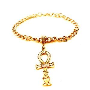 Golden Ankh Fertility Goddess Bracelet